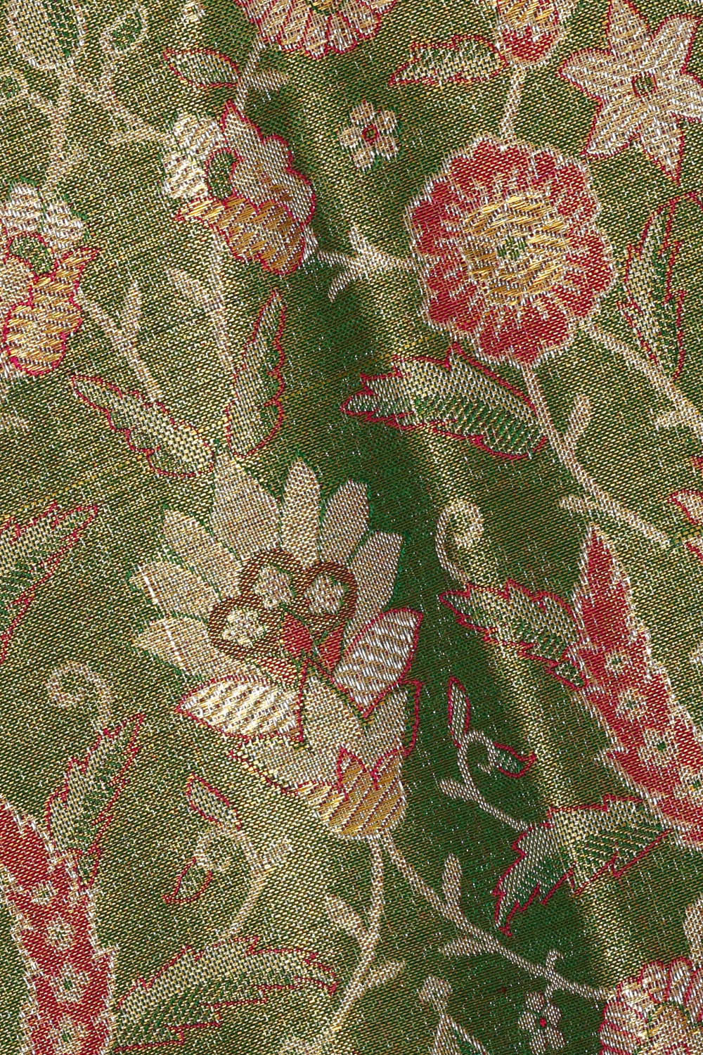 Image of Kanchipattu Green Tissue Brocade Saree